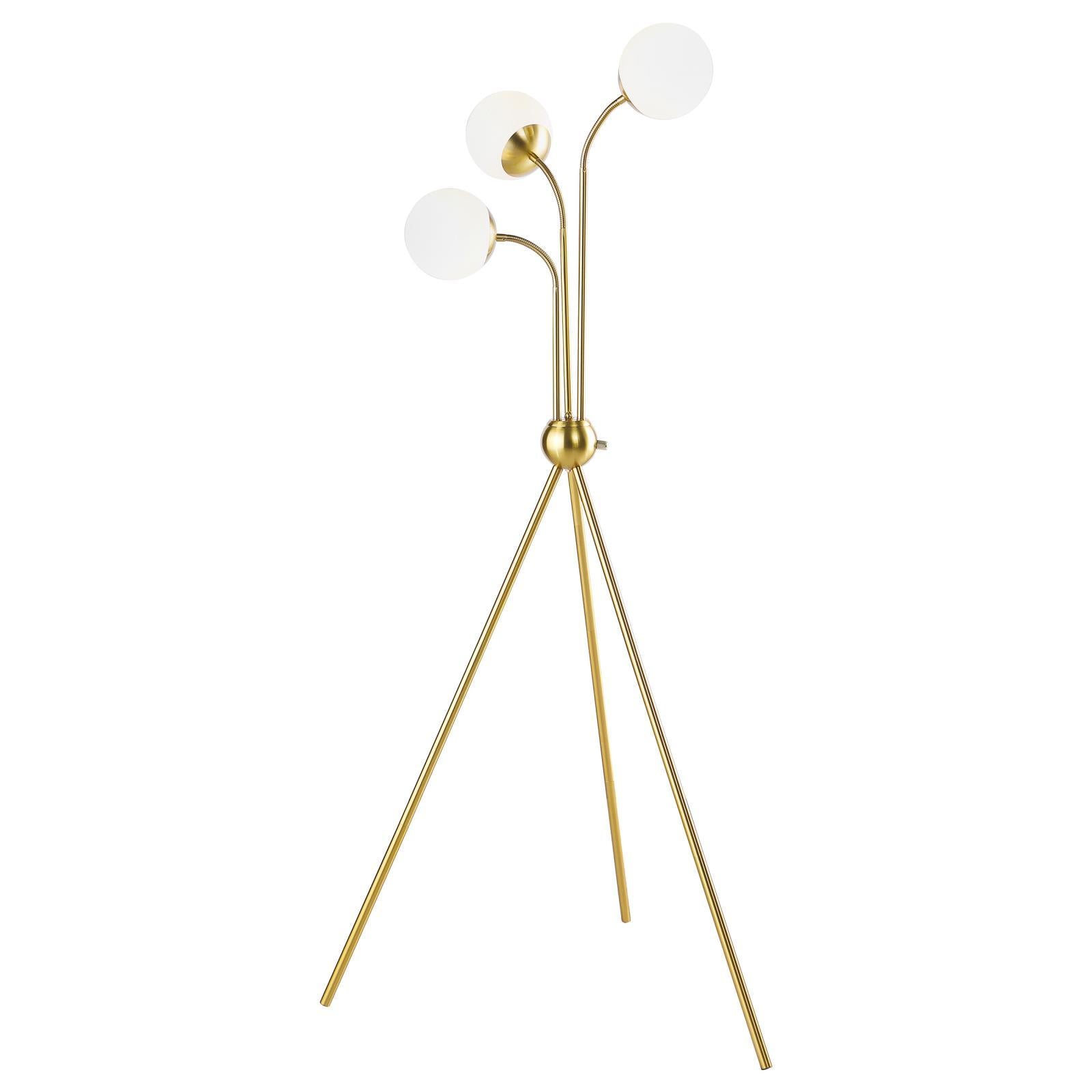 Coaster Furniture Miley 920293 66-inch Spherical Bulb Tripod Tree Floor Lamp - Gold IMAGE 1